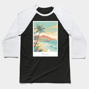 Hawaii Vintage Travel Poster Baseball T-Shirt